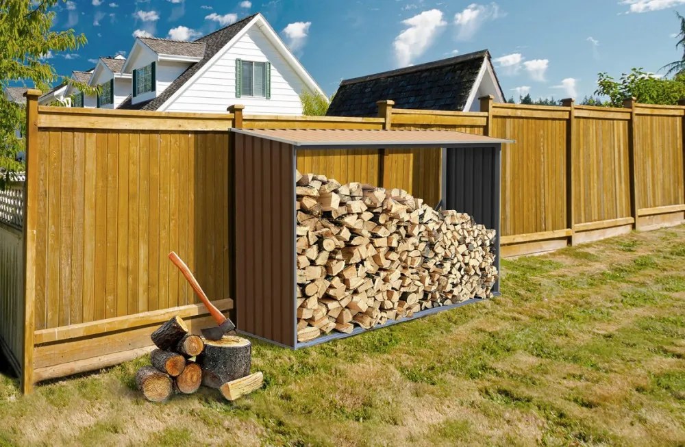 Tüzifa tároló 2,3m3, 242 x 75 cm, barna, Penta G21