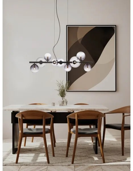 Redo 01-3989 - Csillár zsinóron ASTRA 9xG9/8W/230V fekete