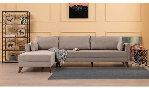 L-alakú sarokkanapé KORFU krémszínű balos