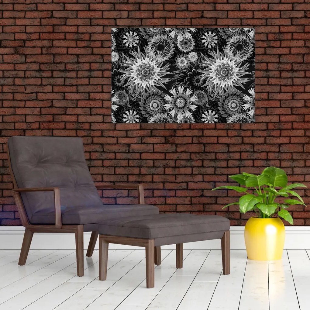 Kép - Fekete és fehér gyűszűvirág (90x60 cm)