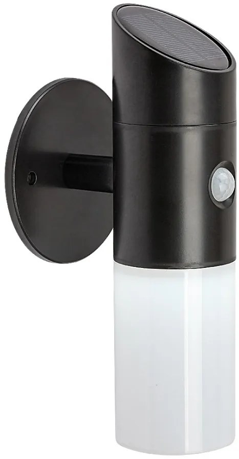 Rábalux Lutto 77030 mozgásérzékelős kültéri szolár falilámpa, 1W LED, 6500K, 65 lm,IP44