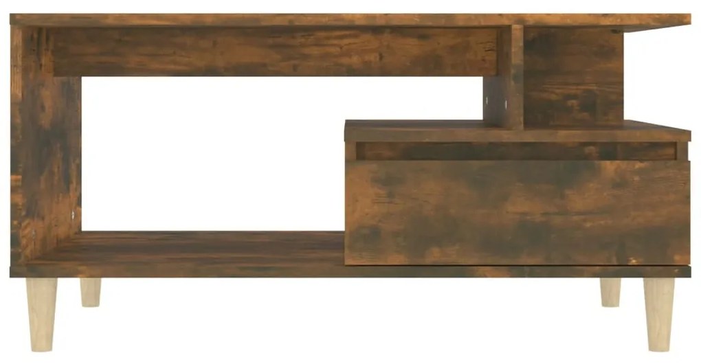 Füstös tölgy színű szerelt fa dohányzóasztal 90x49x45 cm