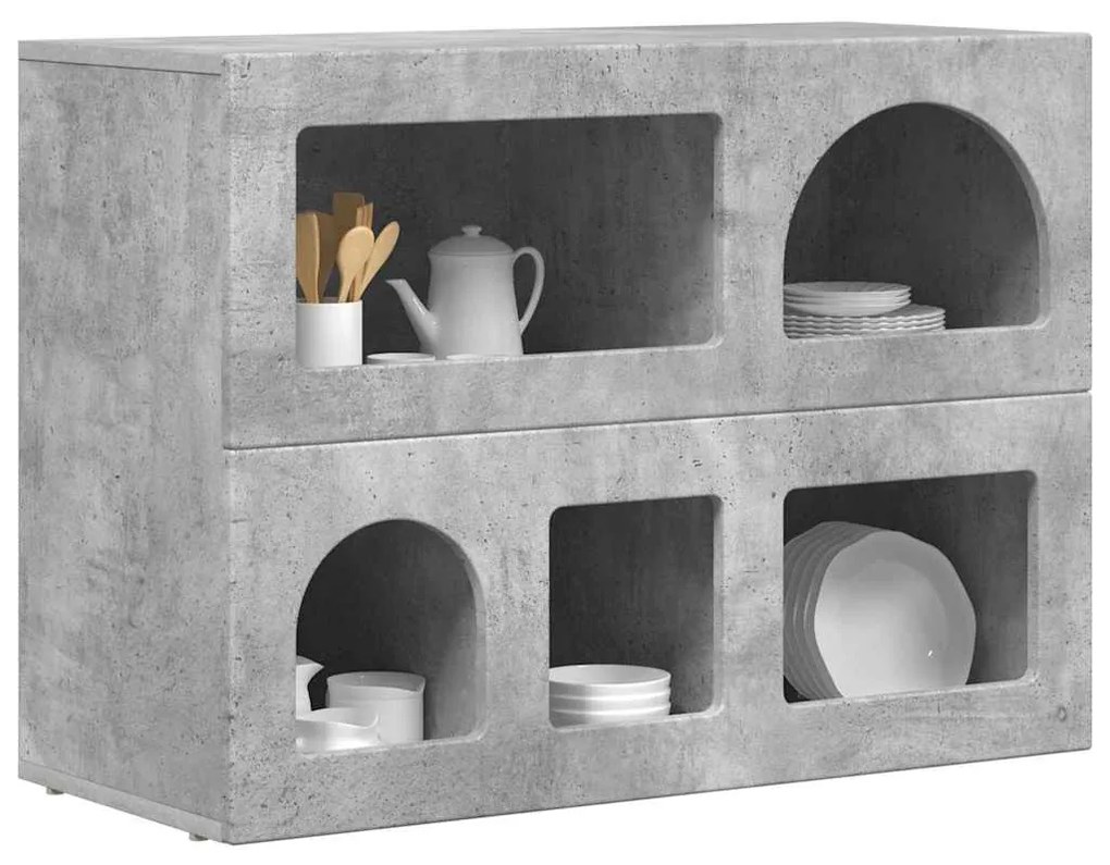 Széf Beton Szürke 80,5 x 35 x 59 cm Faanyag