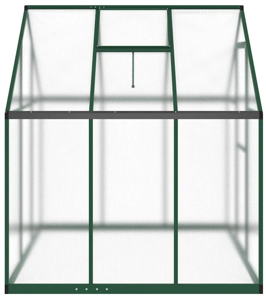 zöld alumínium melegház alapvázzal 169 x 169 x 195 cm