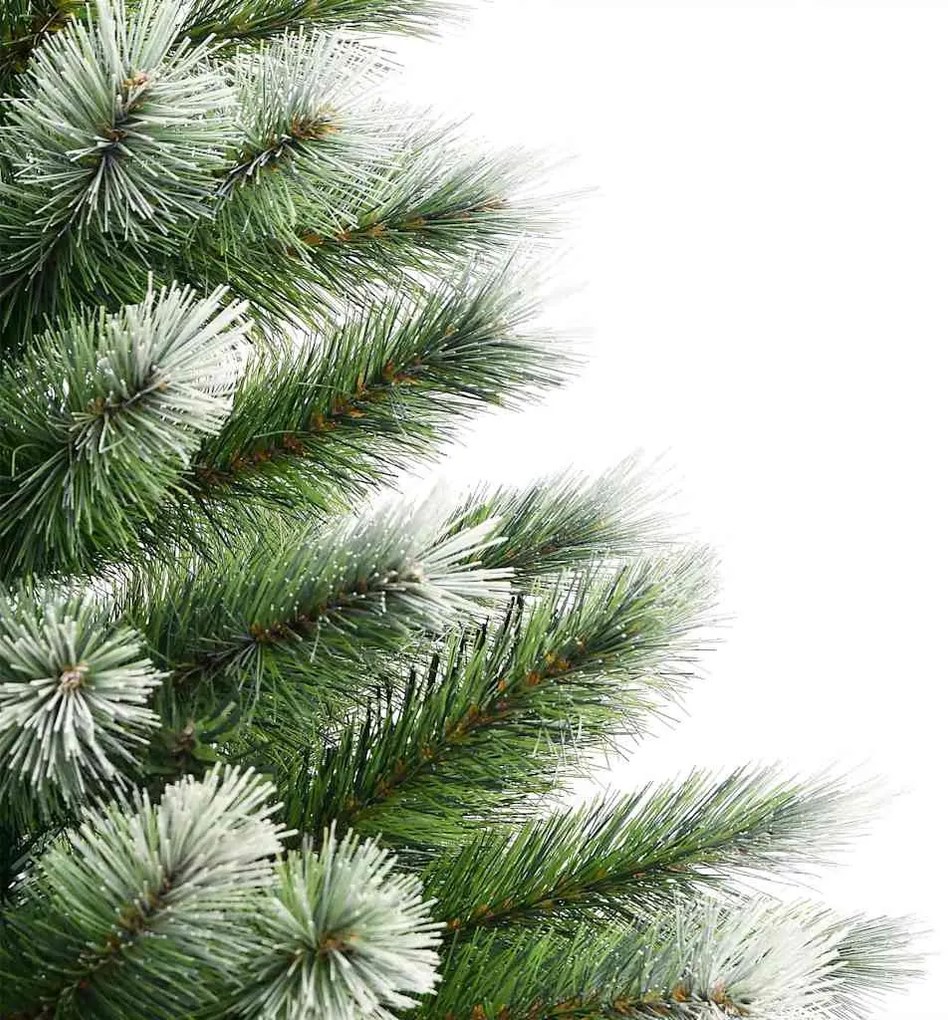 Műanyag csuklós karácsonyfa bolyhos hóval Zöld és fehér 180 cm