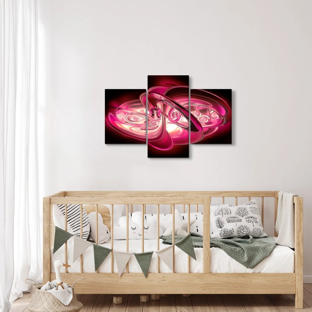 Rózsaszín fraktálos kép (90x60 cm)