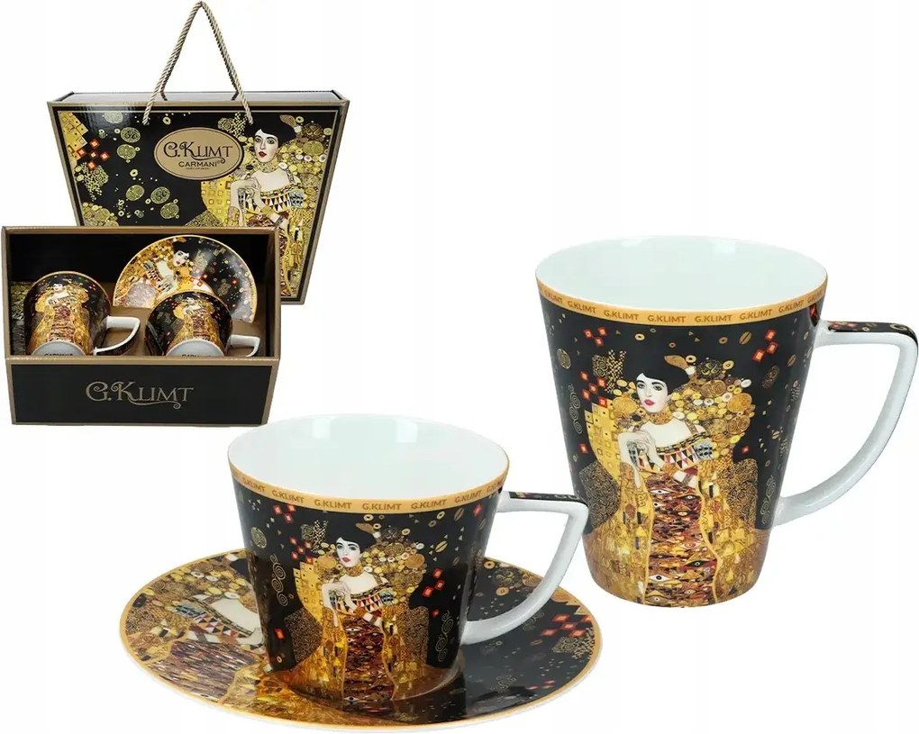 Carmani Szett: Bögre Csésze Csészealj Gustav Klimt Adele Bloch-bauer