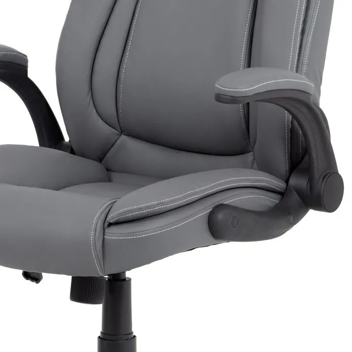 Szürke Ekobőr Irodai Főnöki Szék, Hinta Mechanikával. GREY – KA-G301