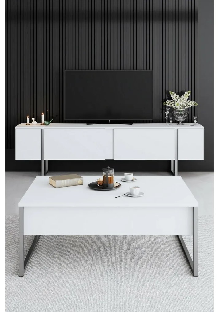 Luxe White and Silver konferenciaasztal
