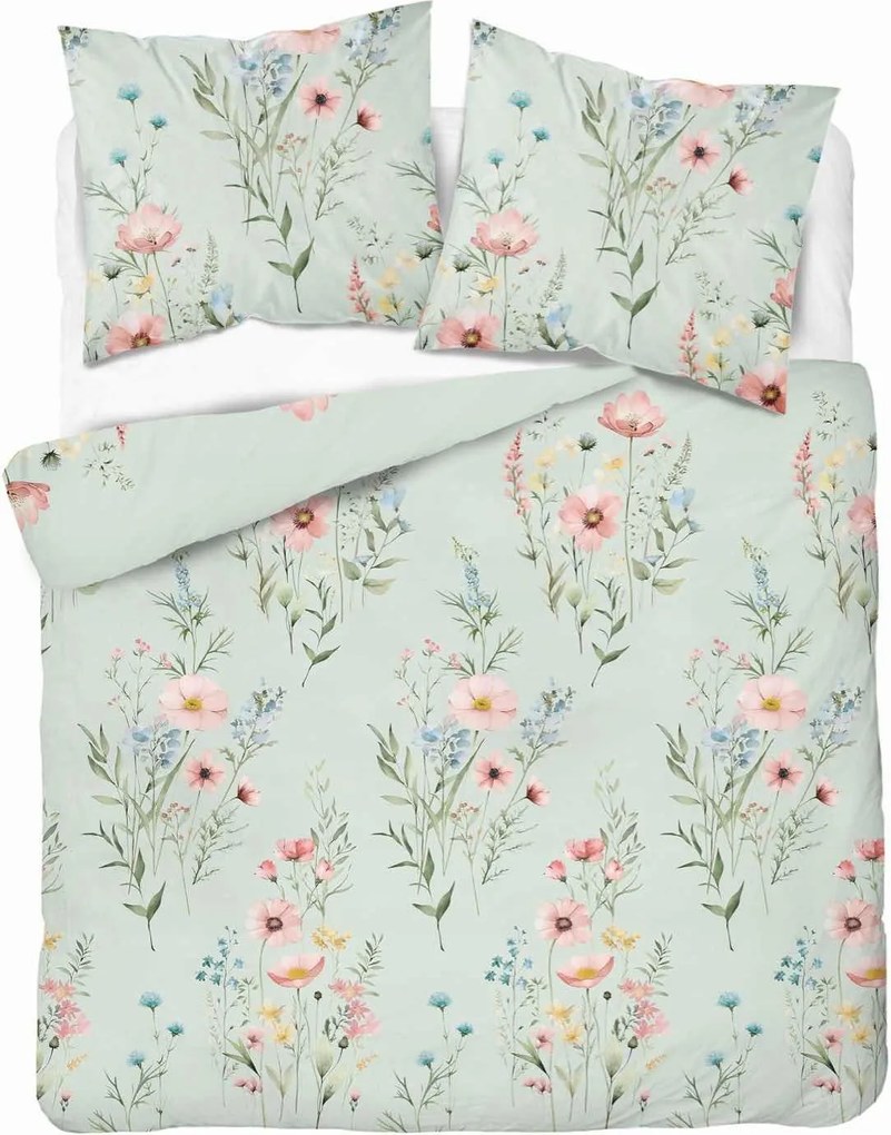 Menta virágos akvarell ágyneműhuzat 220x200 Naturalis kollekció