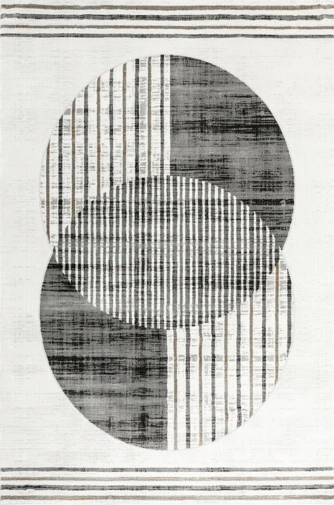 Nappali Szőnyeg Krémszürke Arany Absztrakt Geometria Verano 120x170 cm