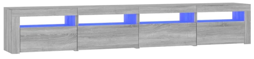 szürke sonoma színű TV-szekrény LED-lámpákkal 240x35x40 cm