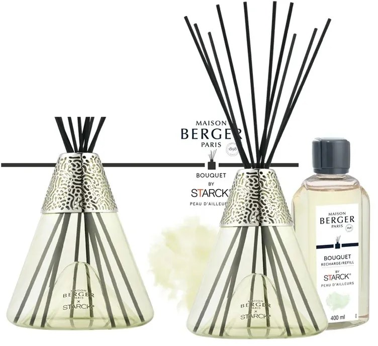Starck pálcás diffúzor töltettel 0,4 l Peau d'Ailleurs/Bőr máshonnan zöld - Maison Berger Paris
