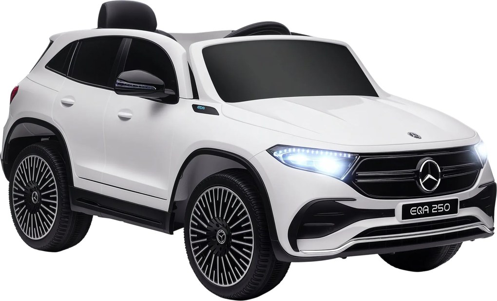 HOMCOM Gyerek Elektromos Autó Mercedes-Benz EQA 12V Akkumulátoros Autó Távvezérlés, Zene, Dudákkal, Sebesség 3-8 km/h 3-8 Éves Gyermekeknek Fehér 111,