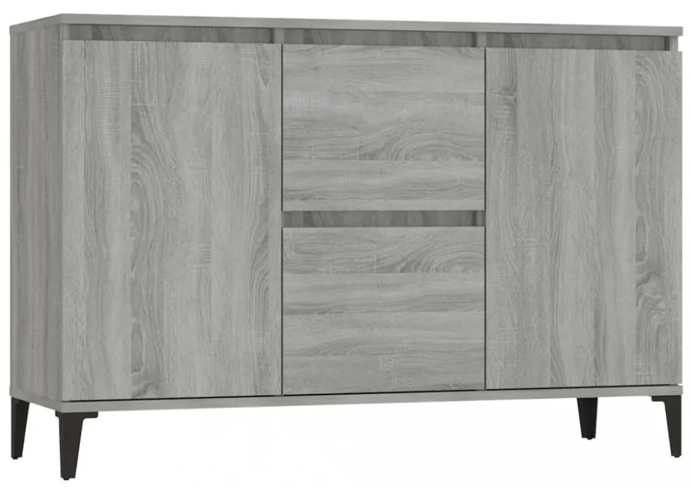 szürke sonoma színű szerelt fa tálalószekrény 102 x 35 x 70 cm