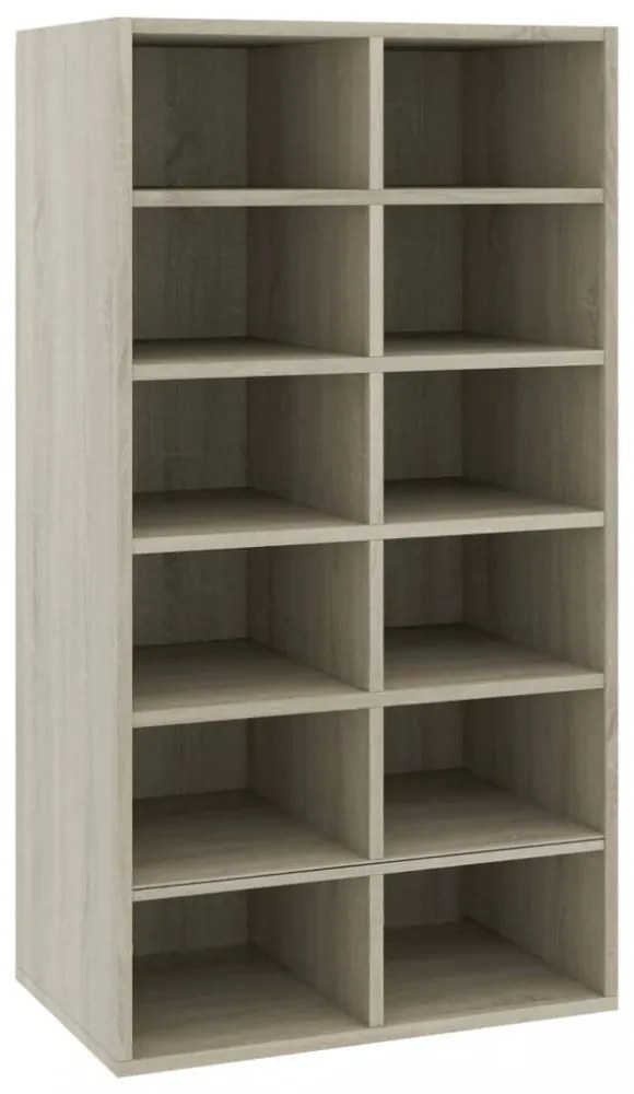 sonoma tölgy színű szerelt fa cipőtartó 54 x 34 x 100,5 cm
