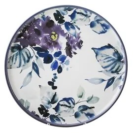 24 részes étkészlet, fehér/kék, kerámia