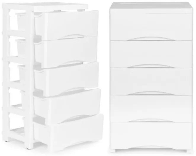 Gurulós polcrendszer 5 részes White