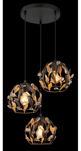 Globo 15759-3HR - Csillár zsinóron MIKA 3xE27/40W/230V átm. 41 cm