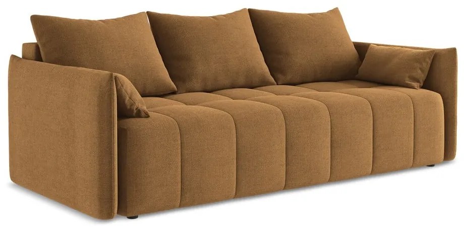 Terrakotta színű kinyitható-tárolóhelyes kanapé 225 cm Moku – Makamii