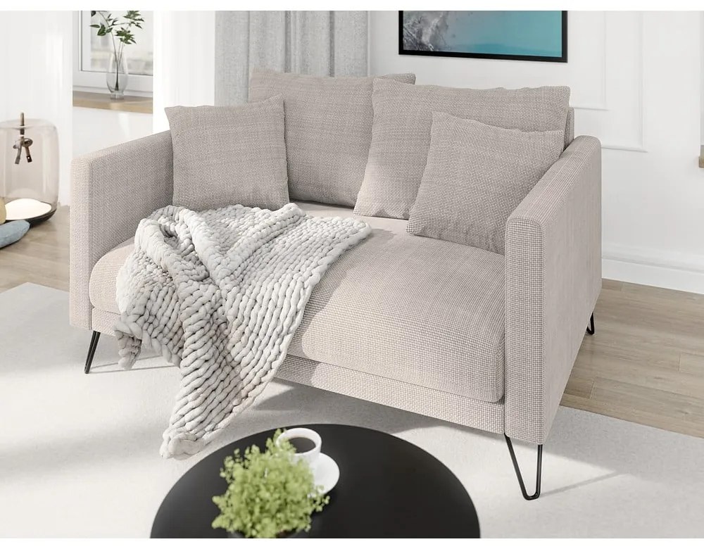 Világosbarna zsenília kanapé 140 cm Freya – Ropez