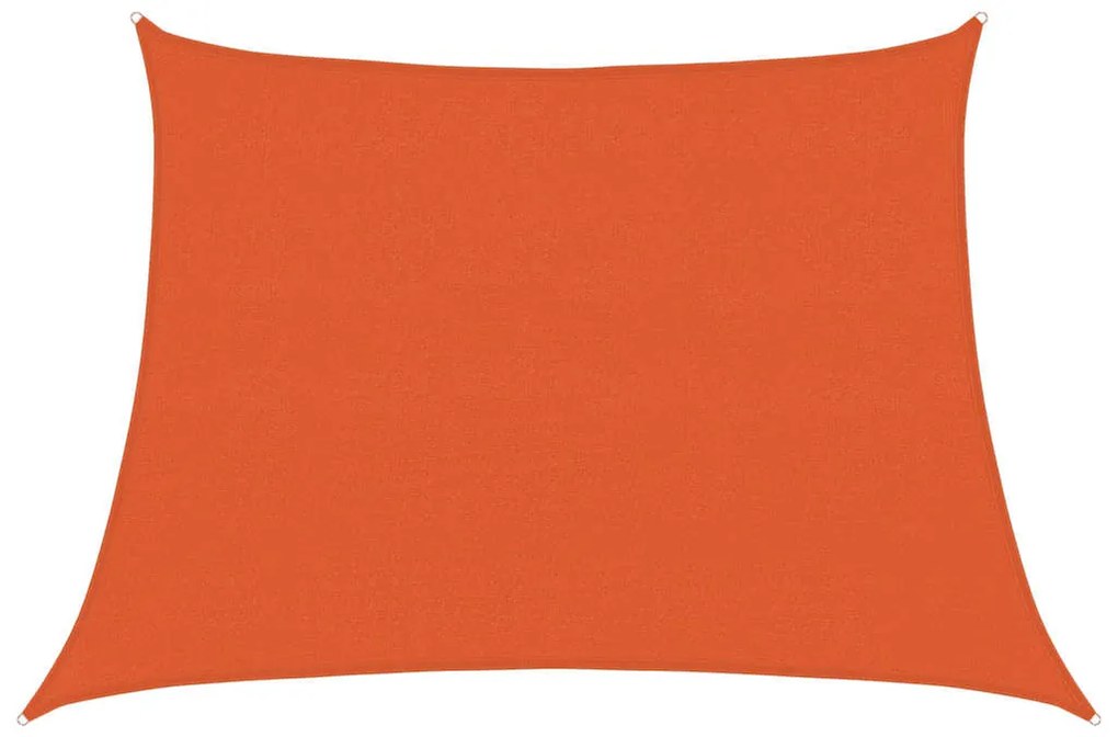 narancssárga trapéz alakú HDPE napvitorla 160 g/m² 4/5x3 m