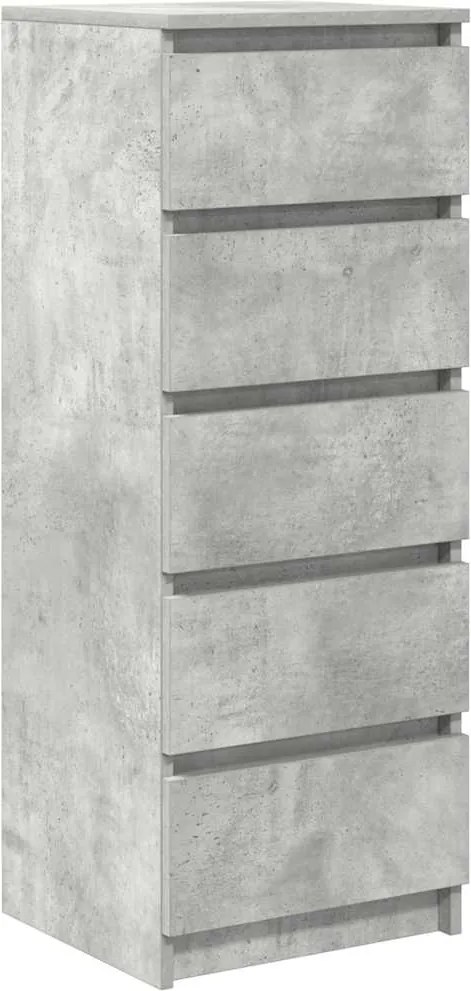 vidaXL betonszürke szerelt fa tálalószekrény fiókos 37,5x35x99 cm