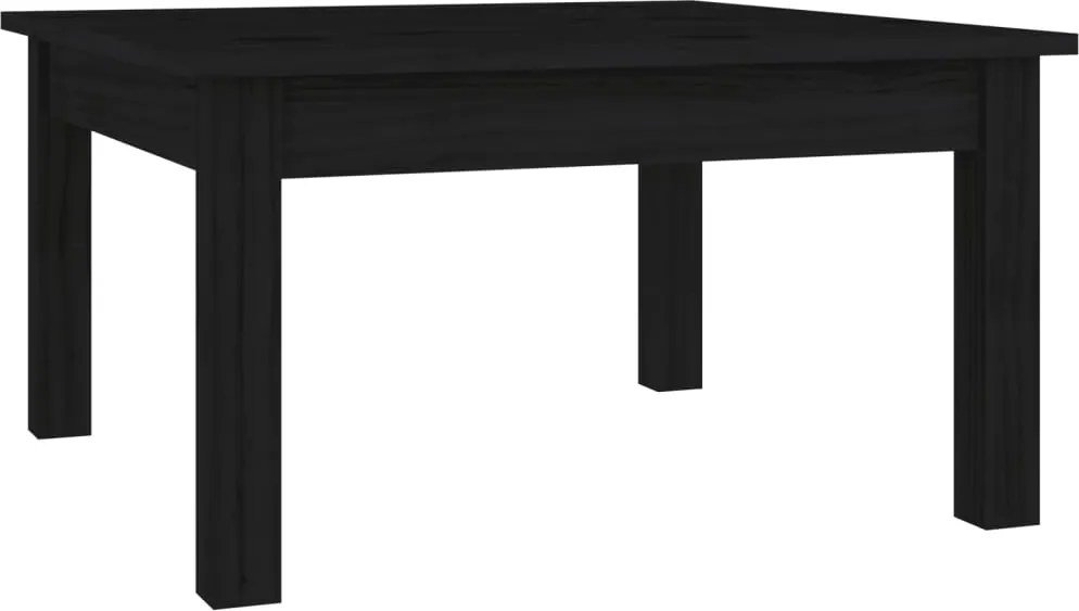 vidaXL fekete tömör fenyőfa dohányzóasztal 55 x 55 x 30 cm