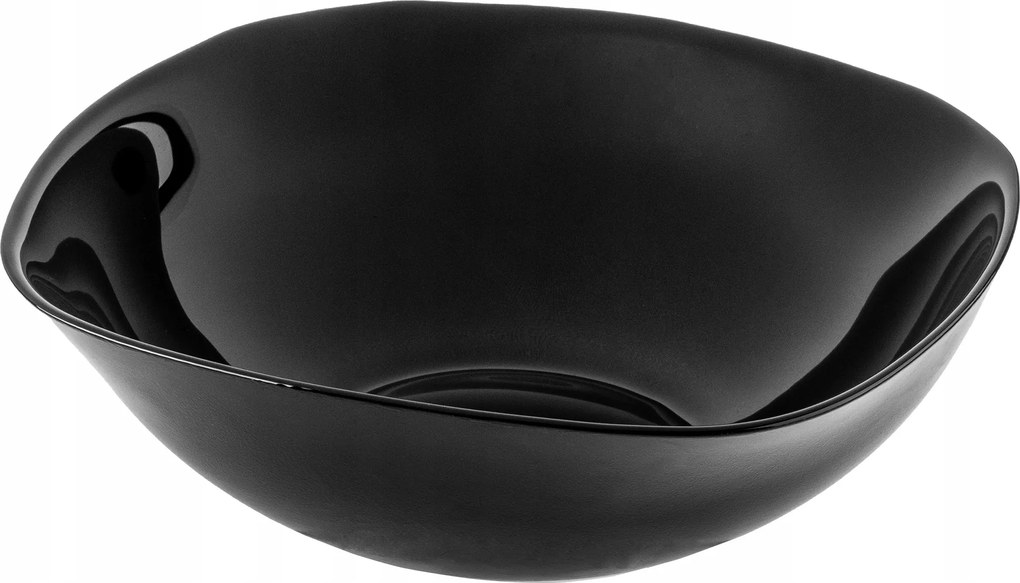 Saláta tálaló Üvegtál 19cm Snackekhez Fekete