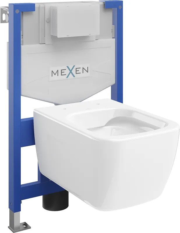 Mexen Margo WC süllyesztett keret Fenix XS-F WC csészével, fényes fehér - 6803342XX00