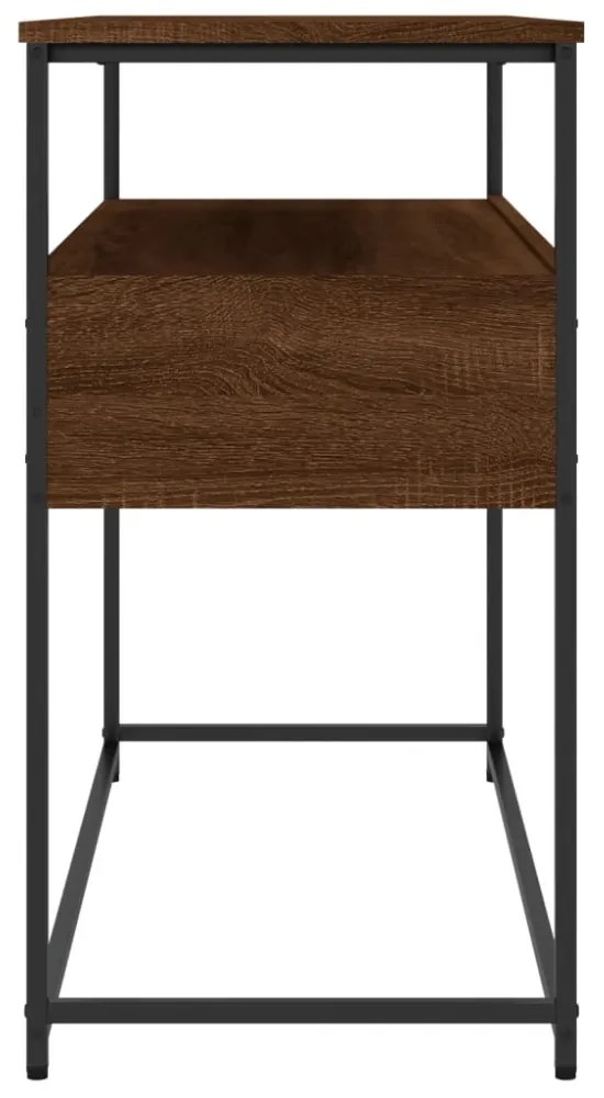 barna tölgyszínű szerelt fa tálalóasztal 100x40x75 cm