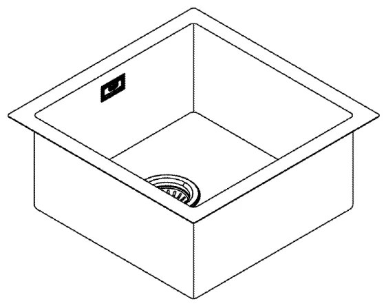 GROHE 31578SD1 - K700 mosogató, 464 x 464 x 200, rozsdamentes acél