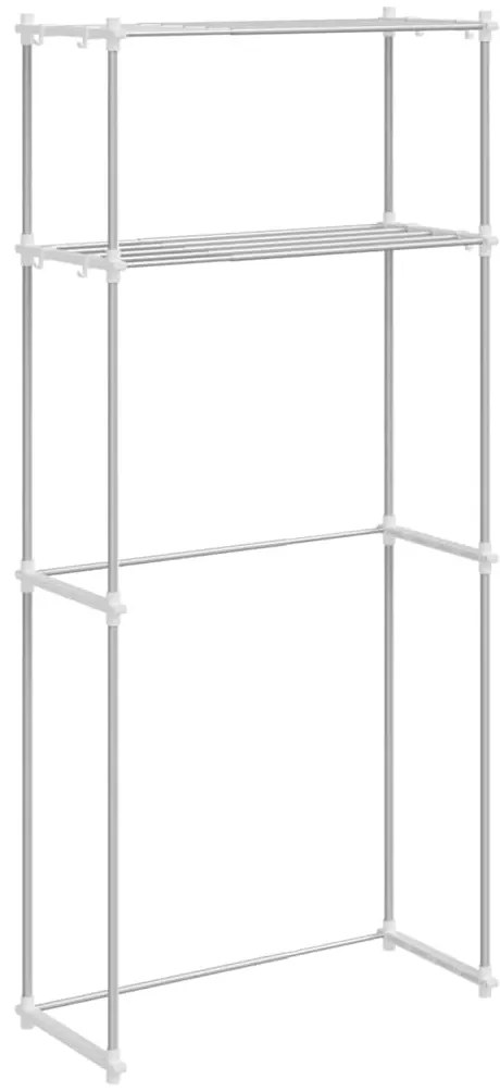 Mosógép polc polcokkal Fehér 63 x 27 x 136 cm Alumínium