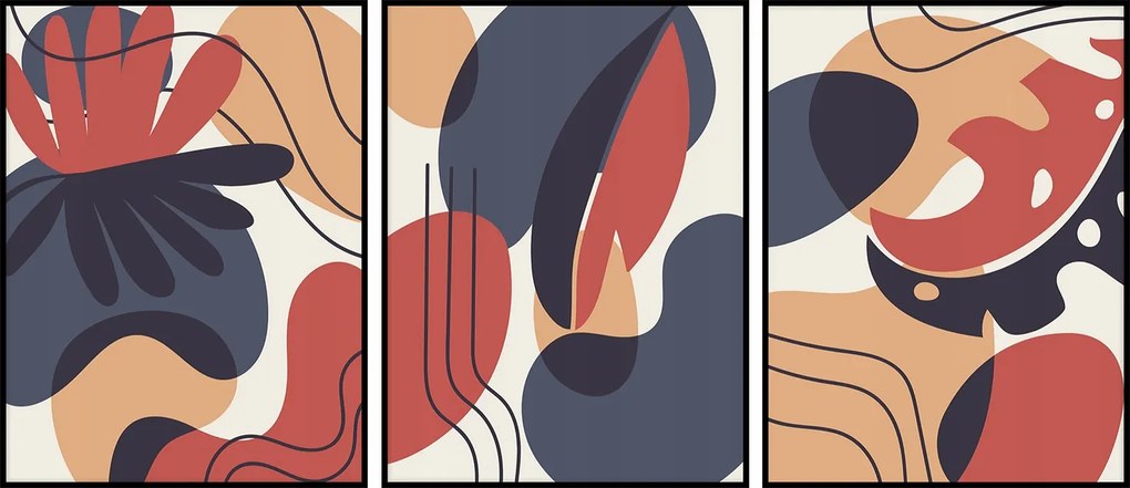 Poszter szett 3db-os absztrakt grafika minták 30x40