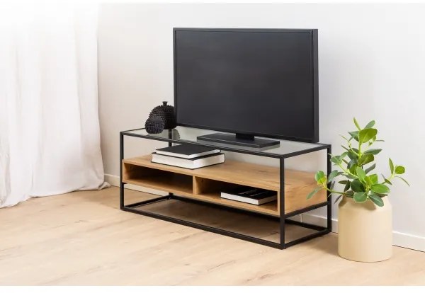 TV állvány ZEIN tölgy/fekete