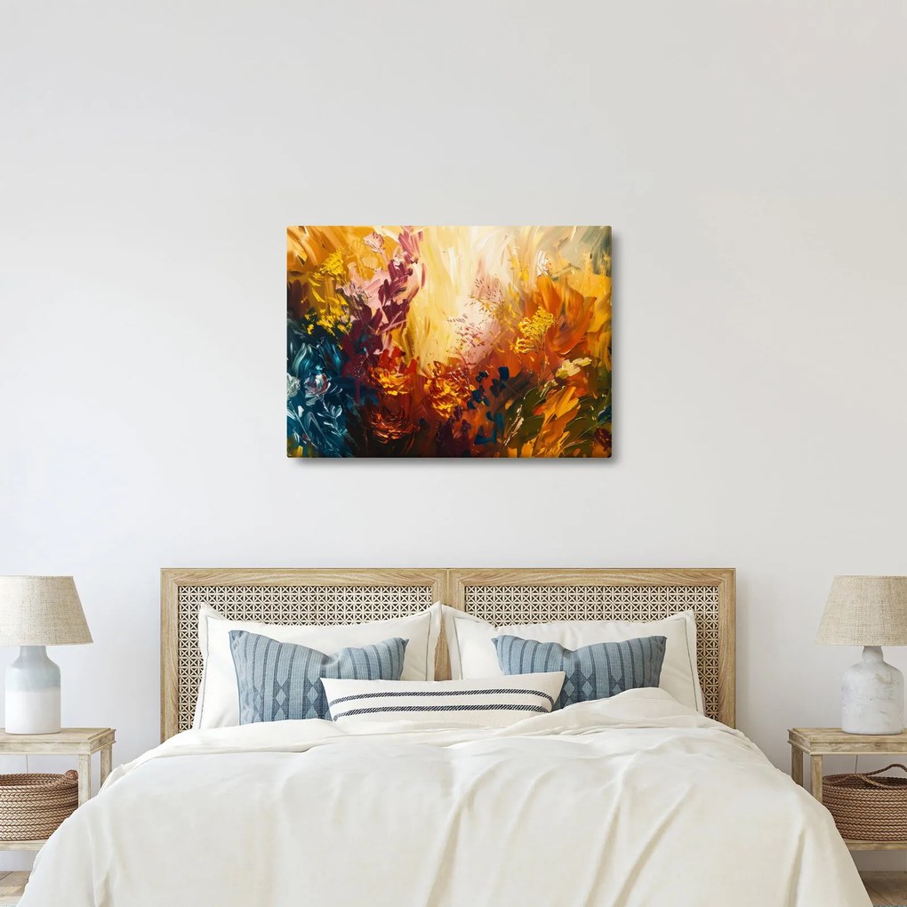 Kép - Absztrakt festmény a virágokról (70x50 cm)