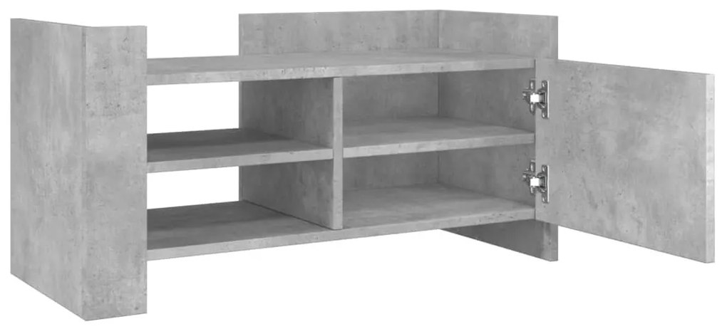 betonszürke szerelt fa TV-szekrény 80 x 35 x 40 cm
