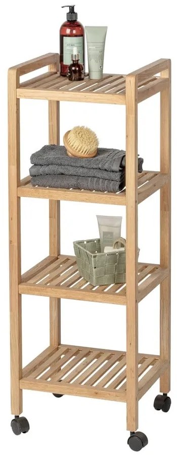 Natúr színű diófa fürdőszobai polcos állvány 35x97 cm Norway – Wenko