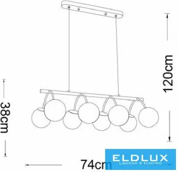 ELDLUX A04-8 Többágú Függesztett Lámpa IP20