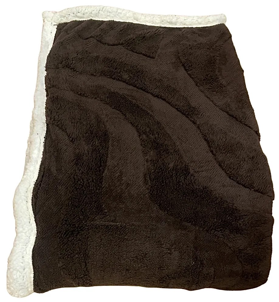 Luxus báránytakaró sötétbarna mikroplüssből 200x230cm