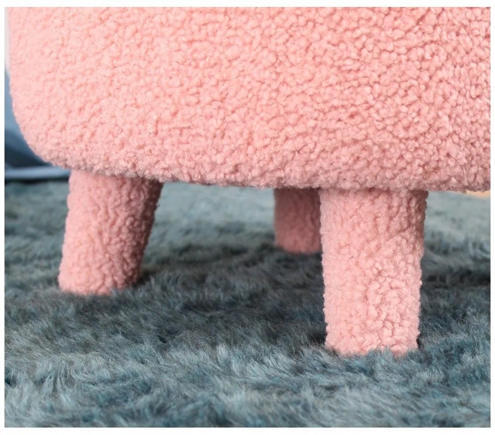 Világos rózsaszín buklé gyerek fotel Moouv – Artie