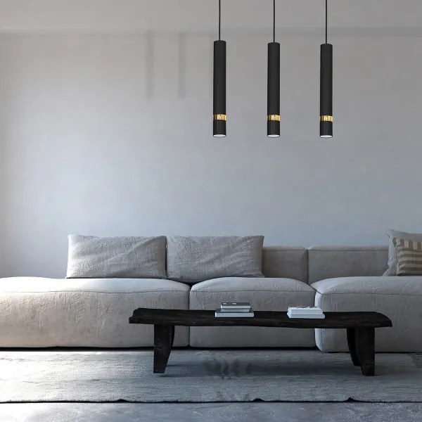 Kábelre szerelt csillár JOKER 3xGU10/25W/230V fekete/arany