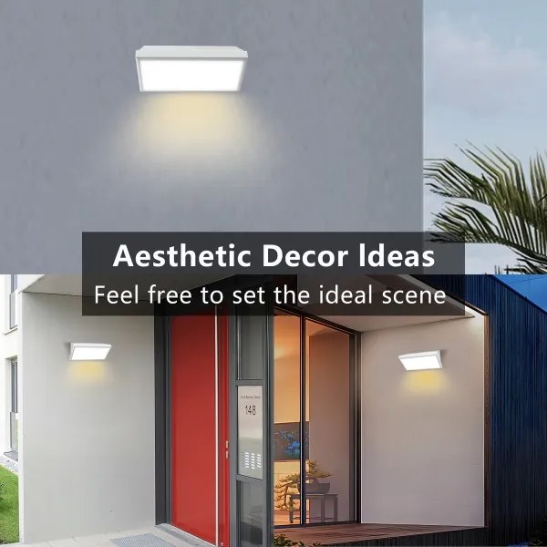 Brilagi-LED kültéri fali lámpa TRIANGLE LED/20W/230V fehér IP65 érzékelővel