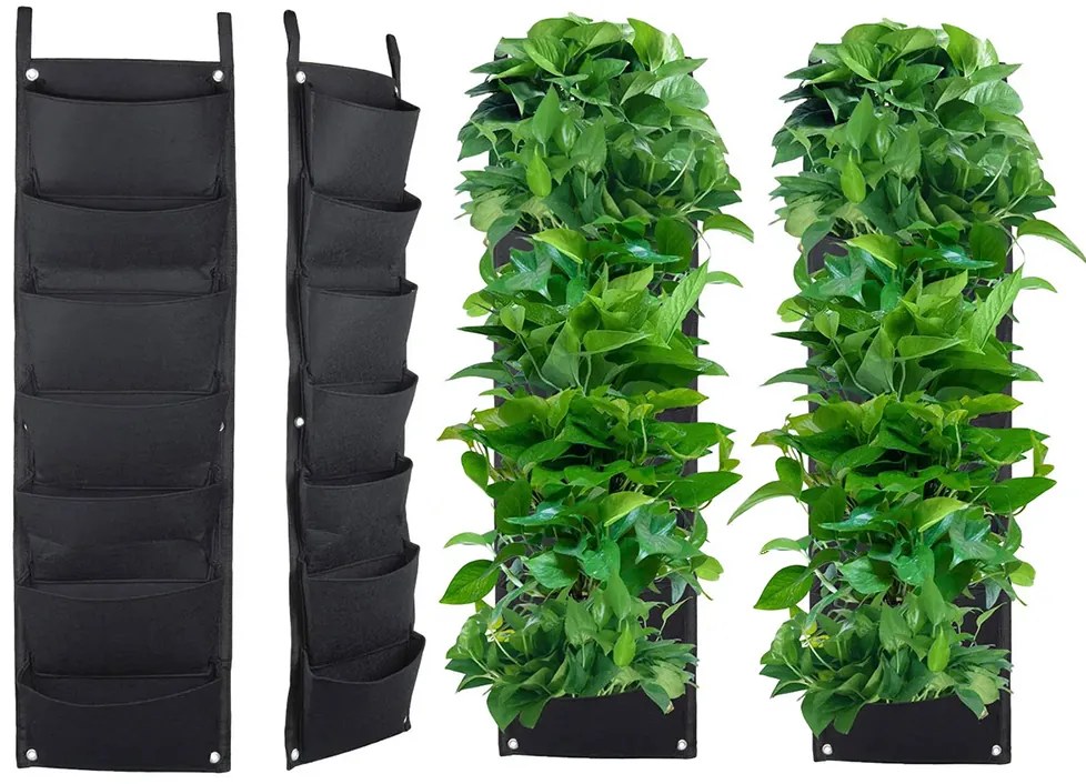 VERK Filc függőleges növénytartó - 7 zseb palánták számára