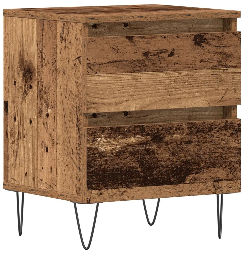 vidaXL Éjjeliszekrény fiókkal Régi fa 40 x 35 x 50 cm Faanyag