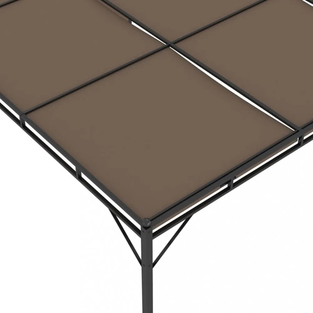 tópszínű kerti pavilon oldalfüggönnyel 4 x 3 x 2,25 m
