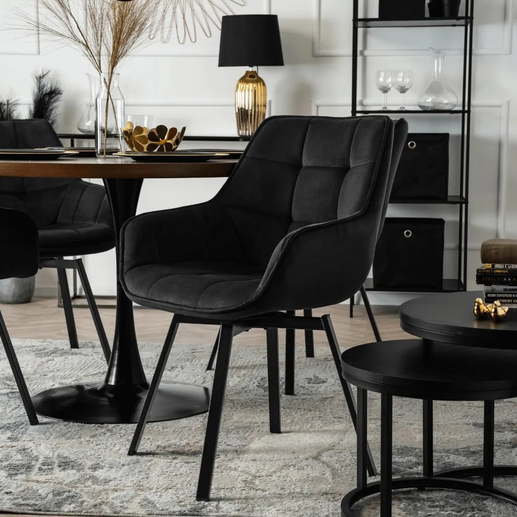 Forgó Étkezőszék Fekete Színben. LUNA