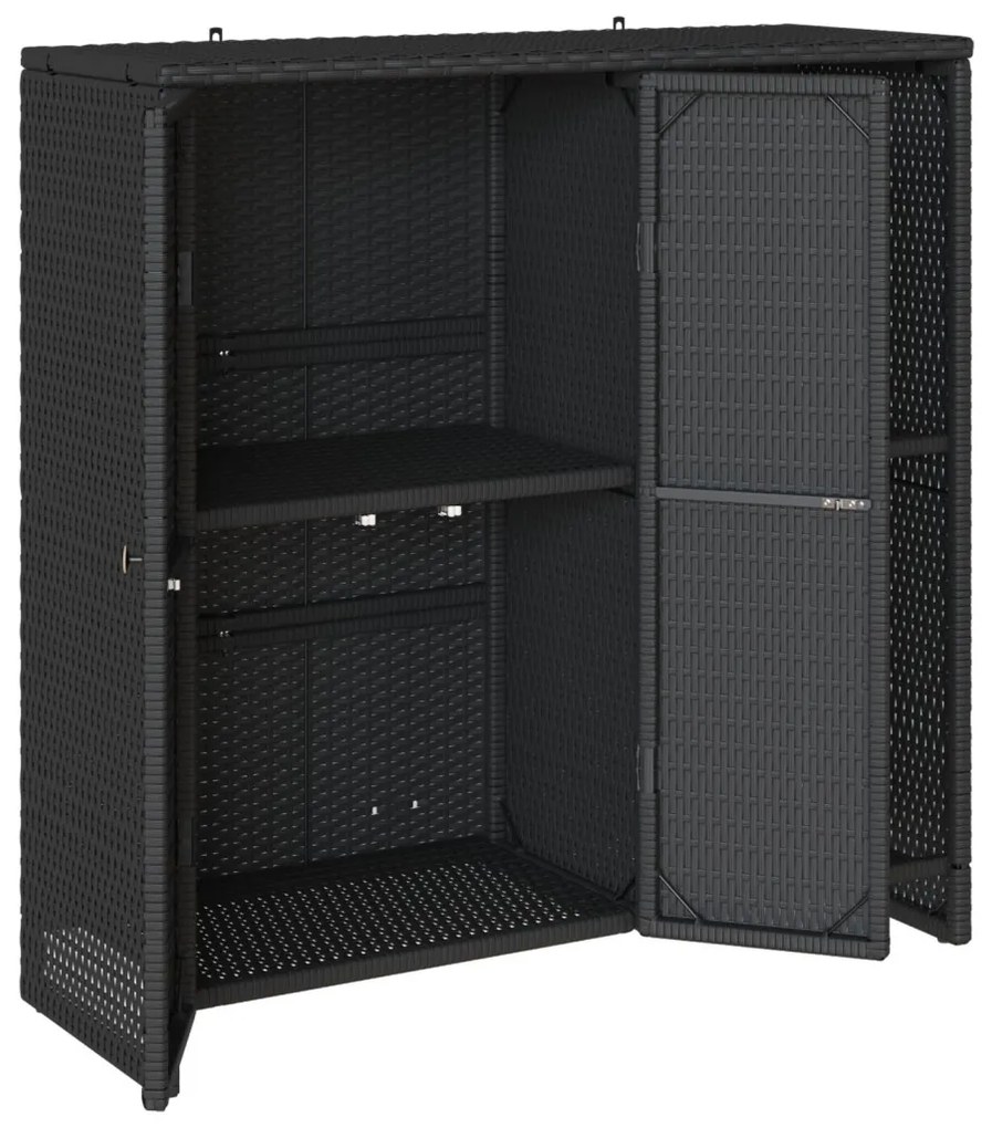 Tároló Szekrény Fekete 100x36x102 cm Rattan