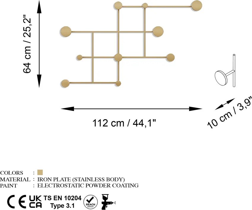 Fali fogas, 112×64 cm – TR494PYT1131