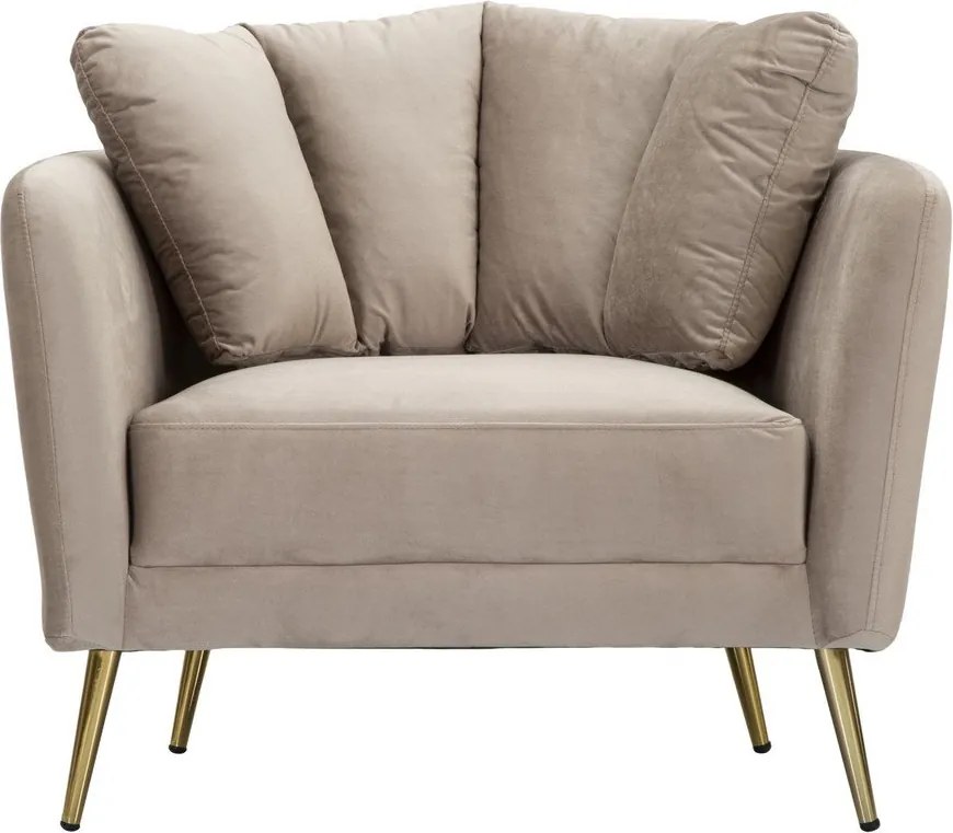 Szürkésbarna bársony fotel Kiev – Mauro Ferretti